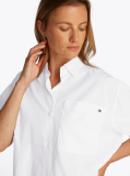 White Poplin Boxy Fit Shirt  Women