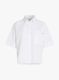 White Poplin Boxy Fit Shirt  Women