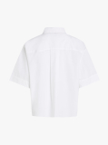 White Poplin Boxy Fit Shirt  Women