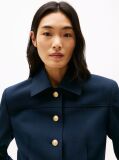 Blue Gold-Tone Button Slim Jacket  Women