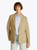 Brown Regular Fit Linen Blend Blazer  Women