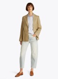 Brown Regular Fit Linen Blend Blazer  Women