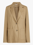 Brown Regular Fit Linen Blend Blazer  Women