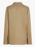 Brown Regular Fit Linen Blend Blazer  Women