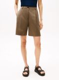Brown Pleated Bermuda Shorts  Women