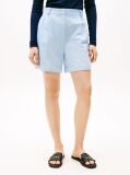 Blue Pleated Bermuda Shorts  Women