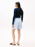 Blue Pleated Bermuda Shorts  Women