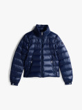 Blue Lightweight Down Glossy Puffer Jacket  Women