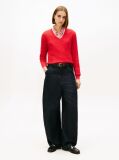 Red Cable Knit V-Neck Jumper  Women