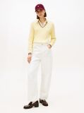 Yellow Cable Knit V-Neck Jumper  Women