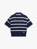 Multi Stripe Short Sleeve Polo Jumper  Women