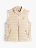 Beige Ultra Light Down Mock Neck Gilet  Women