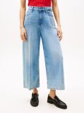 Blue High Rise Wide Leg Cropped Jeans  Women