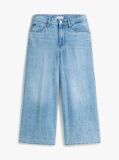 Blue High Rise Wide Leg Cropped Jeans  Women