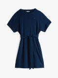 Blue Belted Short Sleeve Mini Dress  Women