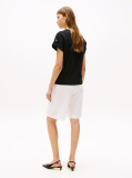 Black Gold Button Crew Neck T-Shirt  Women