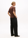 Brown Short Sleeve Polo Jumper With Silk  Women