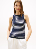 Multi Cable Knit Sleeveless Slim Jumper  Women