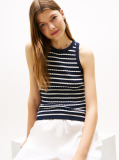 Multi Cable Knit Sleeveless Slim Jumper  Women