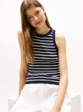 Multi Cable Knit Sleeveless Slim Jumper  Women