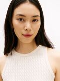 Beige Cable Knit Sleeveless Slim Jumper  Women