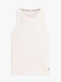 Beige Cable Knit Sleeveless Slim Jumper  Women
