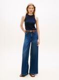 Blue Cable Knit Sleeveless Slim Jumper  Women