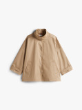Beige Water Repellent Oversized Car Coat  Women