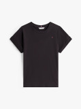 Black Textured Crew Neck T-Shirt  Women