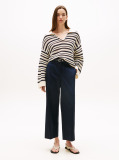 Blue Pressed Wide Leg Ankle Chinos  Women