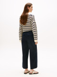 Blue Pressed Wide Leg Ankle Chinos  Women
