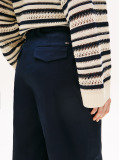 Blue Pressed Wide Leg Ankle Chinos  Women