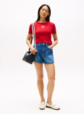 Red Stamp Logo Slim Crew Neck Short Sleeve Tee  Women