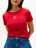 Red Stamp Logo Slim Crew Neck Short Sleeve Tee  Women
