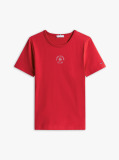 Red Stamp Logo Slim Crew Neck Short Sleeve Tee  Women
