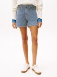 Multi Stripe Flared Denim Shorts  Women