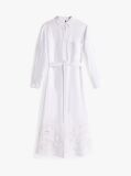White Broderie Anglaise Maxi Shirt Dress  Women