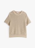 Beige Pointelle Crochet Jumper  Women