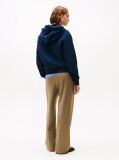 Blue Contrast Hilfiger Flag Embroidery Hoody  Women