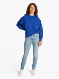Blue Contrast Hilfiger Flag Embroidery Hoody  Women