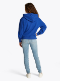 Blue Contrast Hilfiger Flag Embroidery Hoody  Women