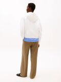 White Contrast Hilfiger Flag Embroidery Hoody  Women