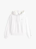White Contrast Hilfiger Flag Embroidery Hoody  Women
