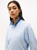 Blue Contrast Hilfiger Flag Embroidery Sweatshirt  Women