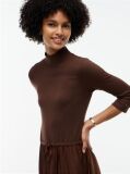 Brown Pleated Midi Fit And Flare Dress  Women