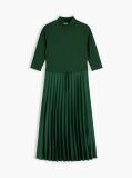 Green Pleated Midi Fit And Flare Dress  Women
