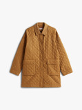 Brown Padded Quilted Regular Jacket  Women