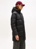 Black Water Repellent Down Hooded Coat  Women