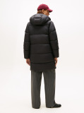 Black Water Repellent Down Hooded Coat  Women