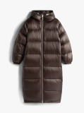 Brown Ultra Lightweight Down Ripstop Puffer Coat  Women